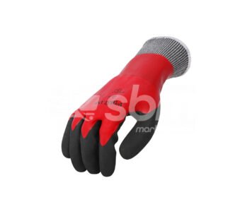 Workland, Full Dip Nylon Liner Nitrile Coated Gloves, Red & Black Color