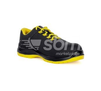 Vaultex, S3 Low Ankle Safety Shoes, Black/Yellow Color